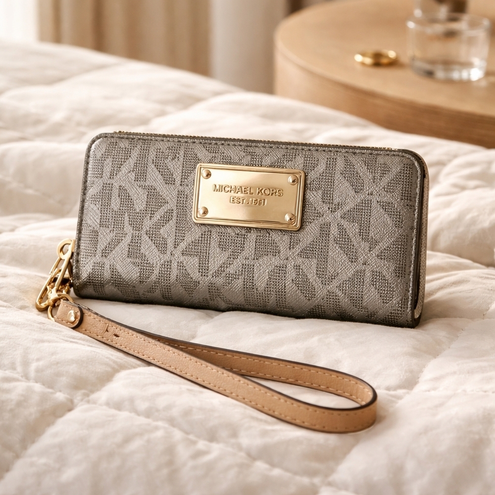 Michael Kors Gray Wristlet Wallet